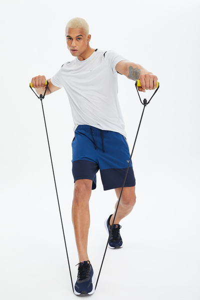 bilcee Erkek Mavi İnce Hafif Hızlı Kuruyan Ter Tutmayan Antrenman Training Fitness Sporcu Şortu 0716