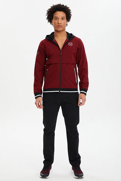 bilcee Men's Claret Red Hooded Woven Straight Leg Tracksuit Set 0694