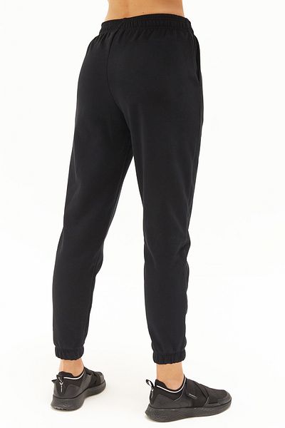 bilcee Pantaloni de sport pentru jogging cu picior elastic negri Peak pentru femei 7020