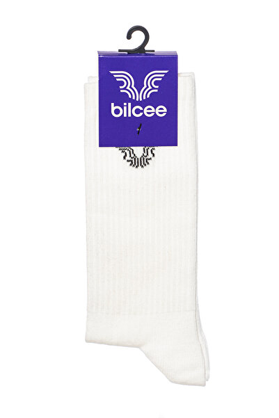 bilcee Унісекс бавовняні довгі білі тенісні шкарпетки 4903