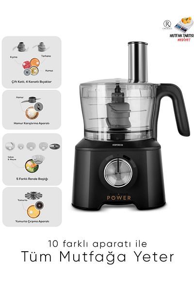 Karaca Premium Kitchen Food Preparation Set Food Processor, Blender Set 2000W Set