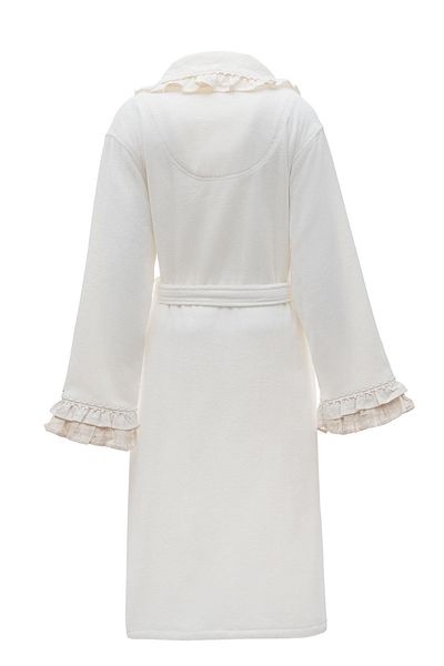 Ecocotton Leyna Women - Κεντητό μπουρνούζι από 100% οργανικό βαμβάκι, κρέμα