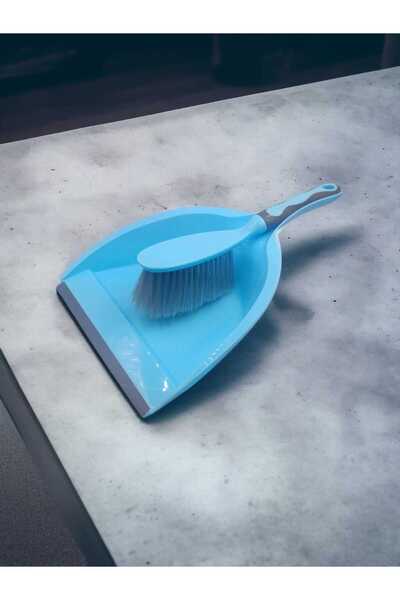 Generic Plastic Cleaning Scoop with Brush, 2 Pieces - Sky Blue