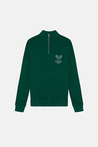Socrates Dergi Φούτερ Socrates Tennis Club SuperSoft Quarter-Zip - Nefti Γκρι