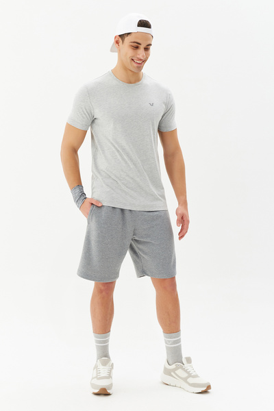 bilcee Сірий чоловічий велосипедний комір 100% бавовна Базова повсякденна та спортивна футболка 8766