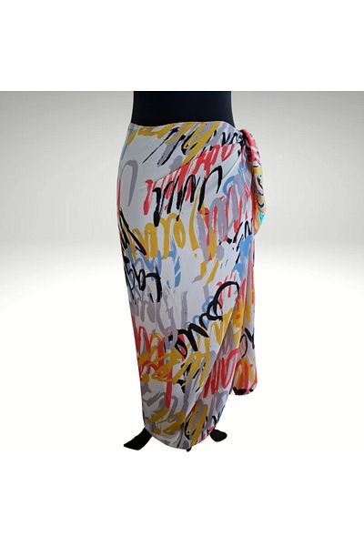 NVSisters Long Print Crepe Chiffon Pareo, Beach Dress