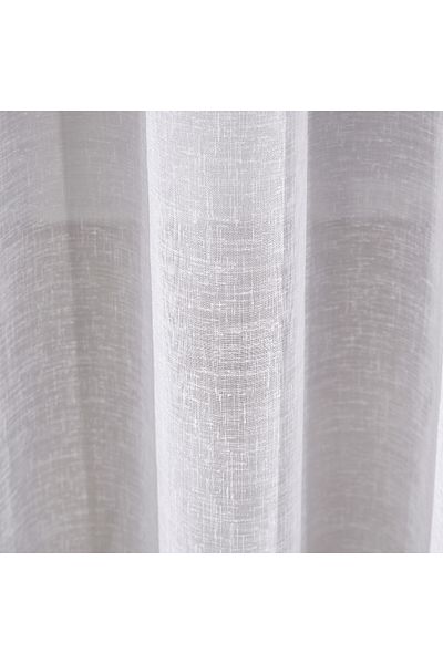 Solinas Collection Linen White 1 X 3 Close Pleat Tulle Curtain