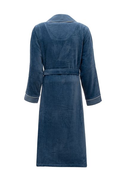 Ecocotton Halat de baie pentru bărbați adânc, 100% bumbac organic brodat albastru închis
