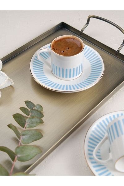 Viyalente Porcelain Alya 4 Piece Coffee Set 2 Piece Coffee Cup Set