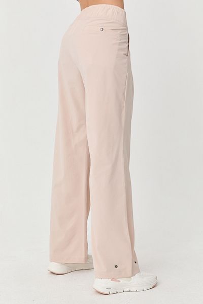 bilcee Women's Light Woven - Zippered Wide Leg Trousers 0074, Cream Color