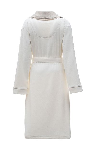 Ecocotton Γυναικείο μπουρνούζι Ayliz 100% οργανικό βαμβάκι, βαμβακερό-λινό, κεντημένη κρέμα στο χέρι