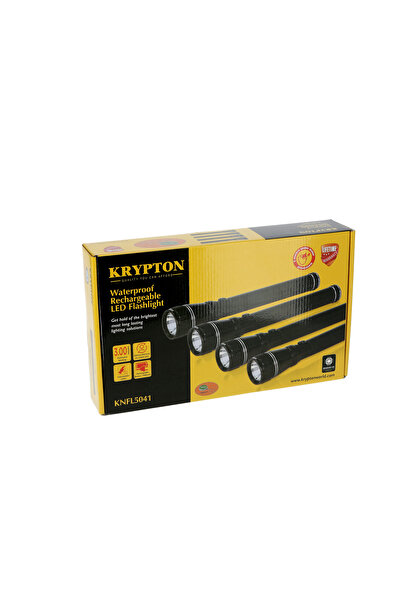 KRYPTON Rechargeable LED Flashlight 4PC - Super Bright CREE LED, 1900mAh Battery, USB Charging, Waterproof
