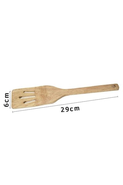 Generic Flat hollow wooden spoon for stirring food, high temperature resistant