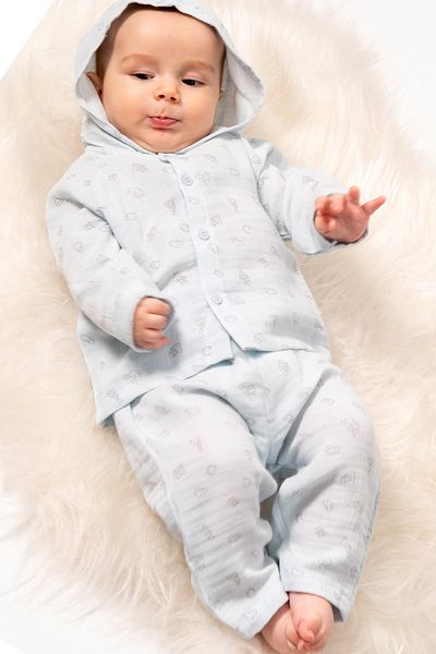 Cassiope Hooded Organic Cotton Soft and Breathable Fabric Comfortable and Stylish Baby Boy Suit