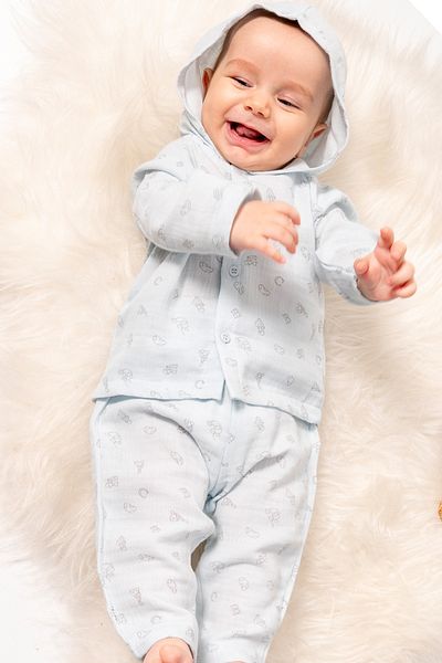 Cassiope Hooded Organic Cotton Soft and Breathable Fabric Comfortable and Stylish Baby Boy Suit