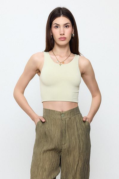 SHERIN Πράσινη Slimfit Crop Top Μπλούζα
