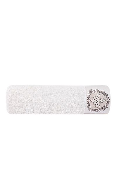 Ecocotton Πετσέτα μπάνιου Ella 100% οργανικό βαμβάκι κεντημένη κρέμα 80x150 εκ.