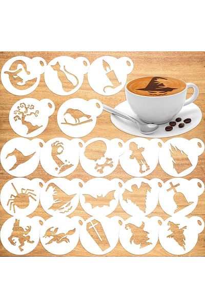 Qpout Set de 20 forme pentru decorarea prajiturilor Qpout, plastic, alb, 6,5 cm