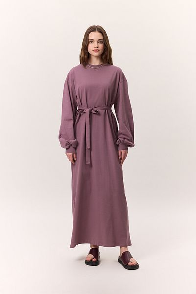 Manuka Ballonärmel Langes und bequemes Lycra-Kleid
