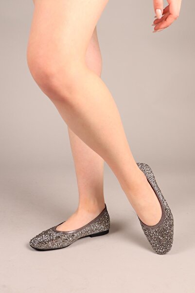 Birikon SWEETZ Кам'яний принт на тюлевих балетках PLATİN