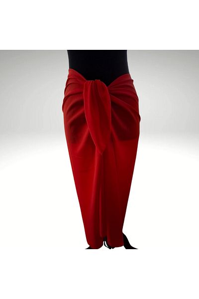 NVSisters Long Straight Crepe Chiffon Pareo, Beach Dress