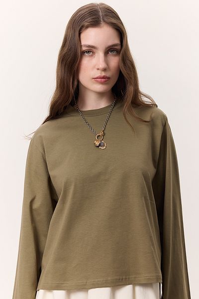 Manuka LANGARM-KURZT-Shirt KHAKI