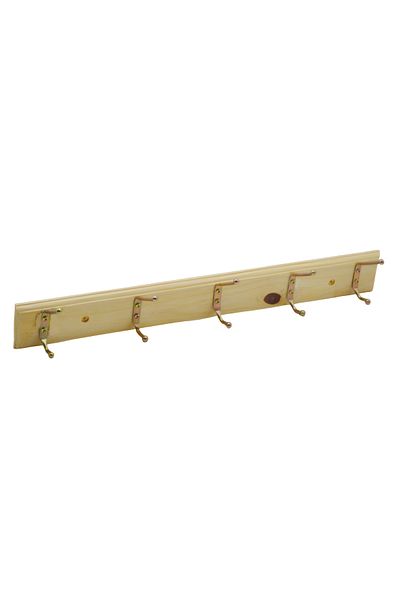Generic Wooden wall clothes hanger with screws for hanging 5 hooks