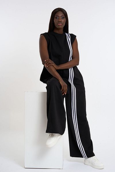 HANIQA Striped Sports Jumpsuit
