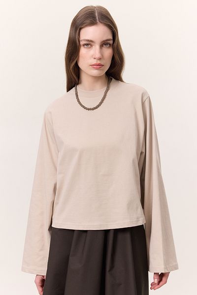 Manuka LANGARM-KURZT-Shirt STEIN