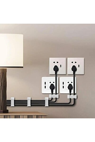 jetfast 20 Pieces White Cable Collector - Adhesive Desk Cable Organizer Clip