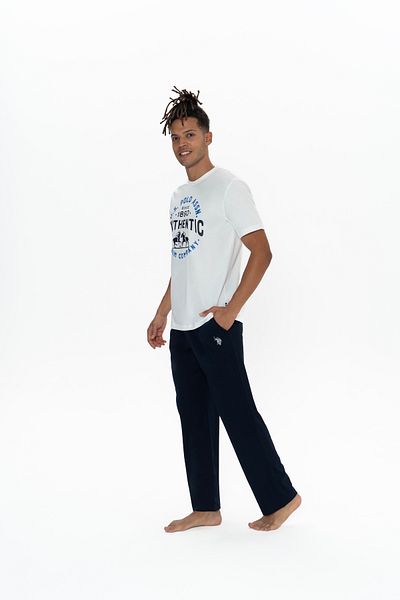 U.S. Polo Assn. Ανδρικό Σετ Πιτζάμες ίσιο εκρού 100% βαμβάκι U.S. Polo Assn.