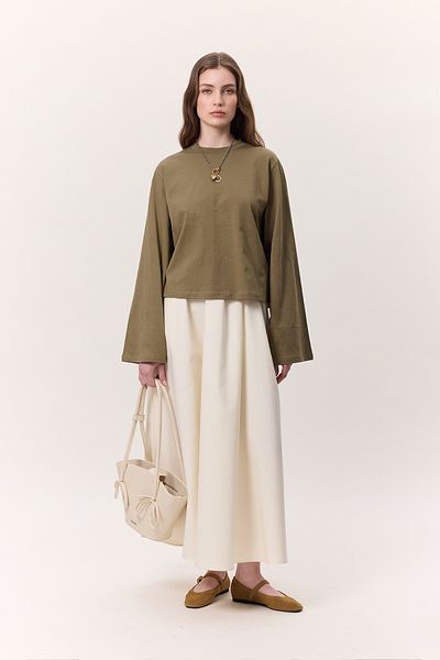Manuka LANGARM-KURZT-Shirt KHAKI