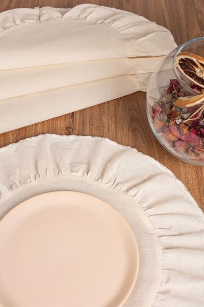 Elvya 2-Piece Ruffled Round Placemat 40 cm - Ztasy2