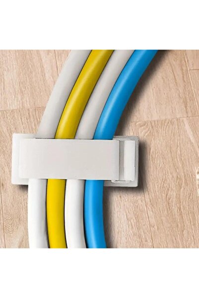 jetfast 20 Pieces White Cable Collector - Adhesive Desk Cable Organizer Clip