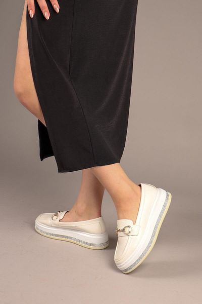 Birikon Garazi̇ Thick Sole Loafer White