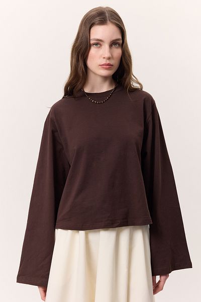 Manuka Kisa Tshirt - Langarm Bitter Brown