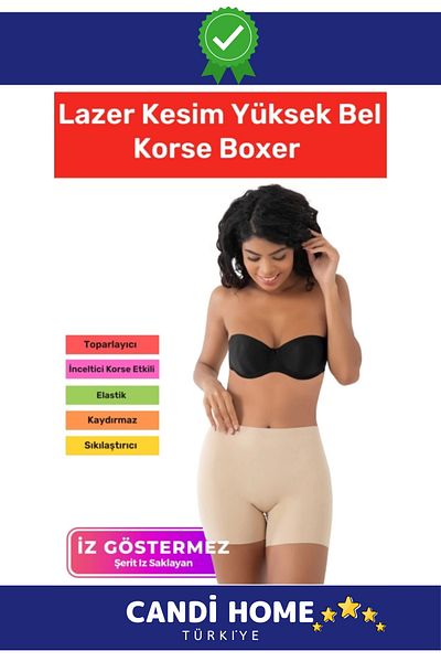 HOBİ CONDİ Premium Design Special Series Non-Trace Firming Shaping Laser High Waist Corset Boxer