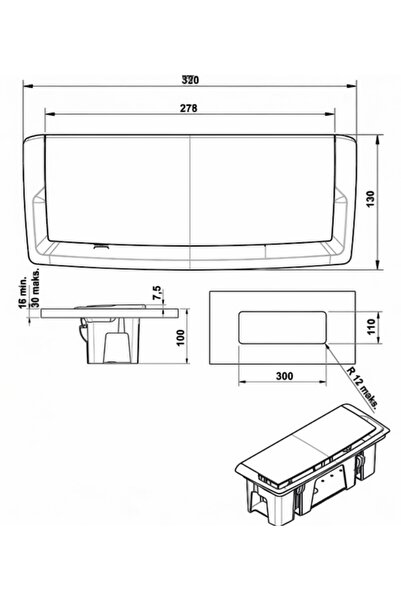 Hafele Basket Priz Krom Mat 3 Priz Girişi 2 Cat 6