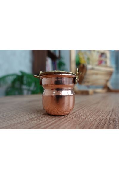yeşiliseviyorum 1 Piece Tiny Chubby Copper Turkish Delight Bowl Sugar Bowl Decorative Figurine