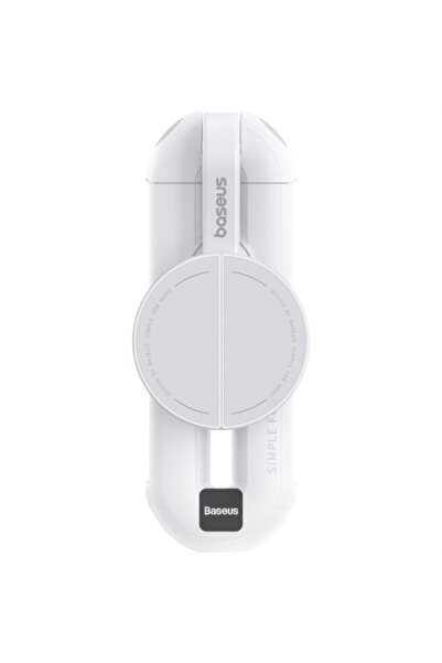 Baseus عصا سيلفي مزدوجة الدعم من سلسلة TechShot للهواتف - لون أبيض قمري