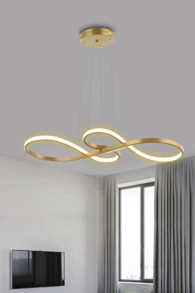 RSCOLLECTIONS Modern Yol Led Avize Kaplama - 3 Renk Kumandalı Gold