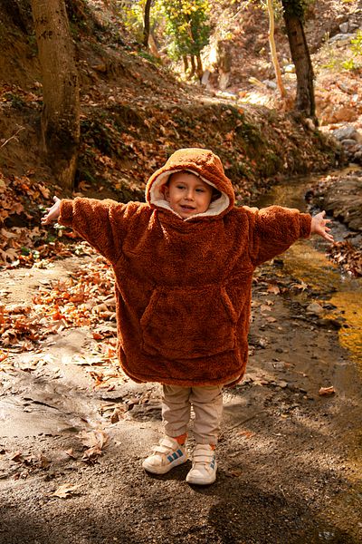 LUCKKA Heritage Double Layer Wellsoft Children's Wearable Blanket - Plush Poncho Oversize - Ztpufbat