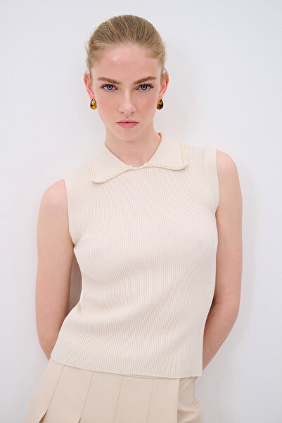 adL İnci Detaylı Triko Bluz