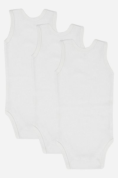 Arma Yıldız 100% Organic Cotton 3-Piece White Baby Undershirt Snap Fastener Bodysuit
