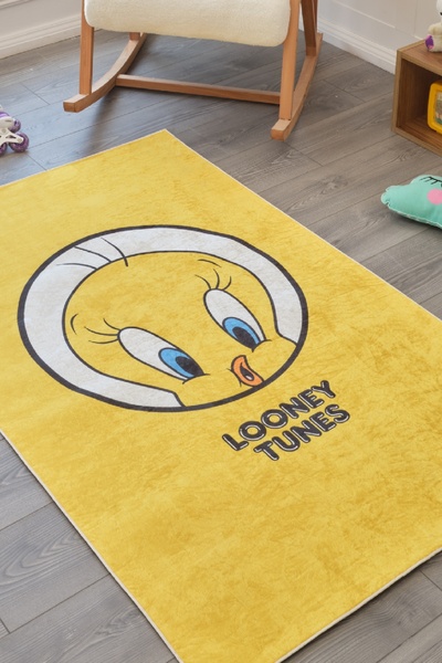 Kaşmir Halı Dekoratif Art Tweety Bebek Çocuk Genç Odası Halısı