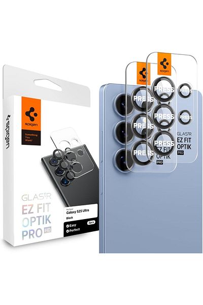 Spigen GLAStR EZ-Fit Optik PRO HD for Samsung Galaxy S25 ULTRA Lens Screen Protector Black 2 PACK