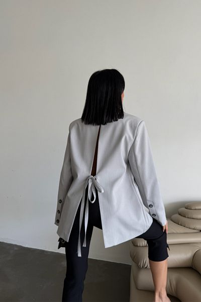 Modayakamoz Back Slit Detailed Jacket - Gray