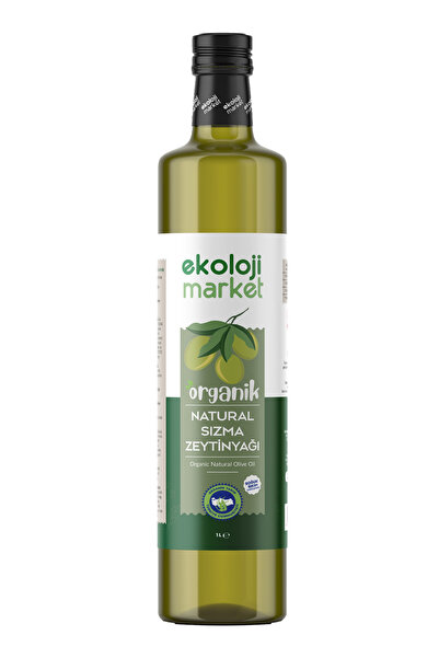 Ekoloji Market Organik Soğuk Sıkım Zeytinyağı Cam Şişe 1 Lt