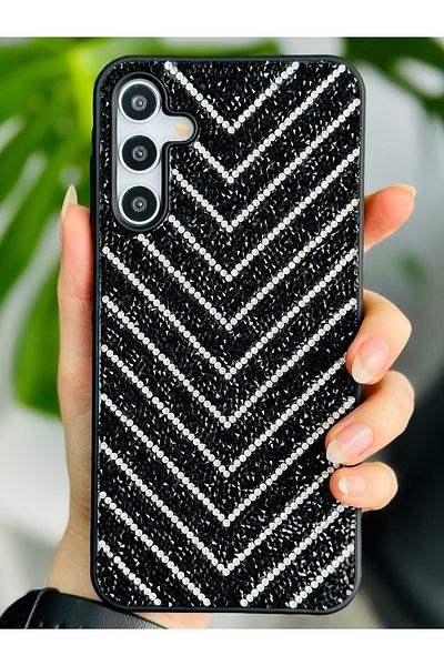 Go Aksesuar جراب من السيليكون المتوافق مع هاتف Galaxy A25 بتصميم ماسي مرصع بأحجار الراين اللامعة