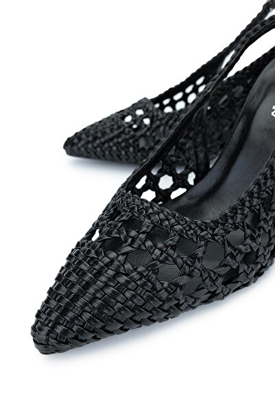 Tamer Tanca Kadın Vegan Siyah Topuklu Ayakkabı